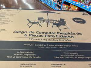 Walmart: Juego de comedor plegable 6 piezas exterior - Huixquilucan