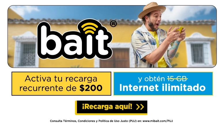 Bait, recarga recurrente con internet ilimitado