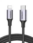 Amazon: UGREEN Cable USB C a Lightning Nylon Trenzado MFi
