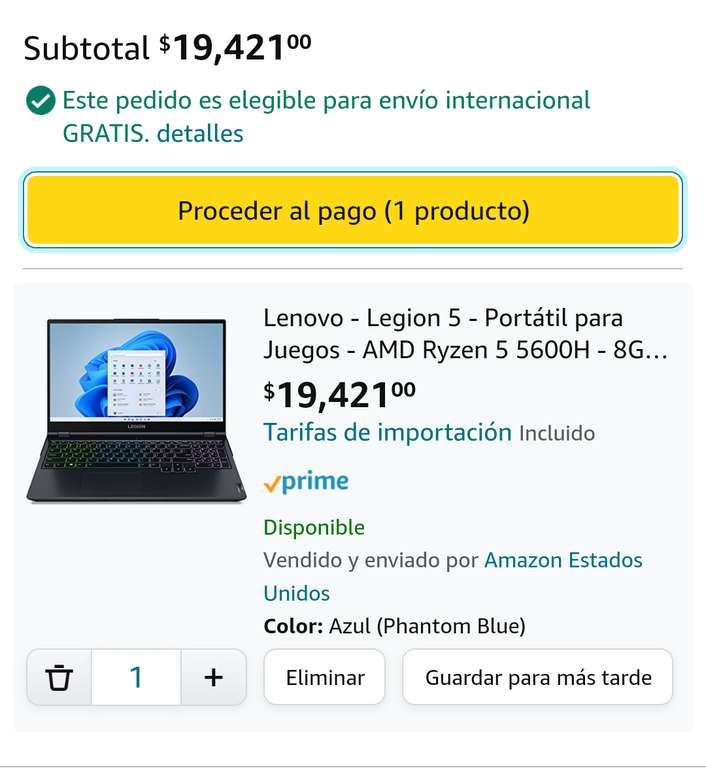 Amazon: Laptop Lenovo - Legion 5 - Ryzen 5 - RTX 3060