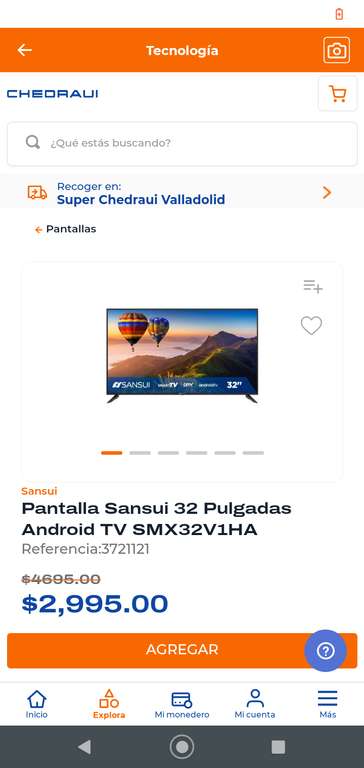Chedraui: Smart Tv 32" Sansui con Android TV