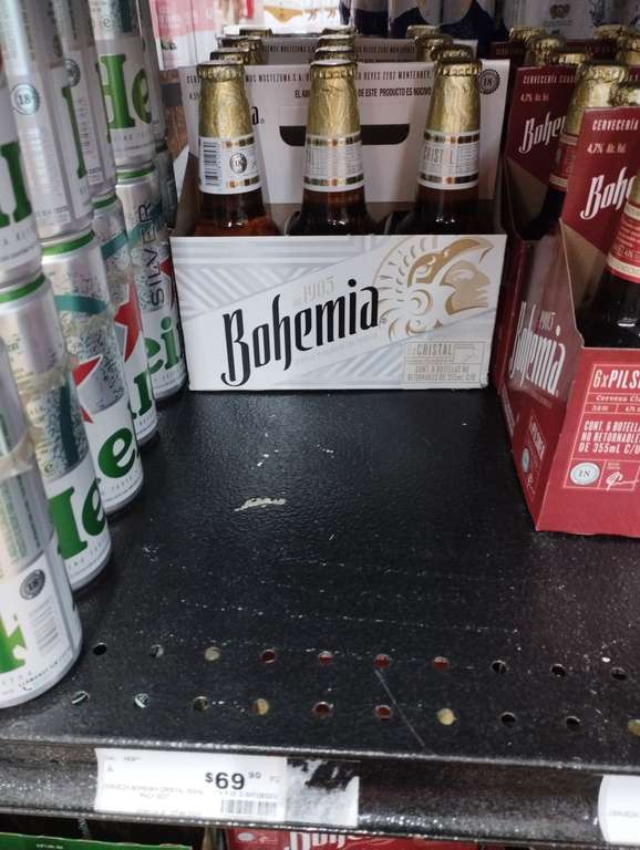 Cervecita Bohemia Cristal en tienda SORIANA sendero villahermosa