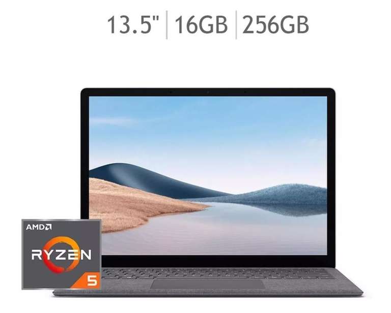 Costco:Microsoft Surface Laptop 4 13.5" AMD Ryzen 5 4680U 16GB+256GB color Plata (Paypal y BBVA)