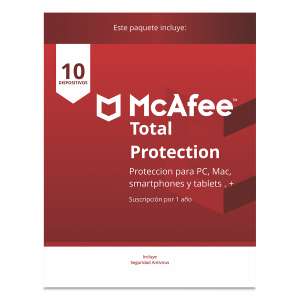 Office Depot: McAfee Licencia 1 año 10 Dispositivos