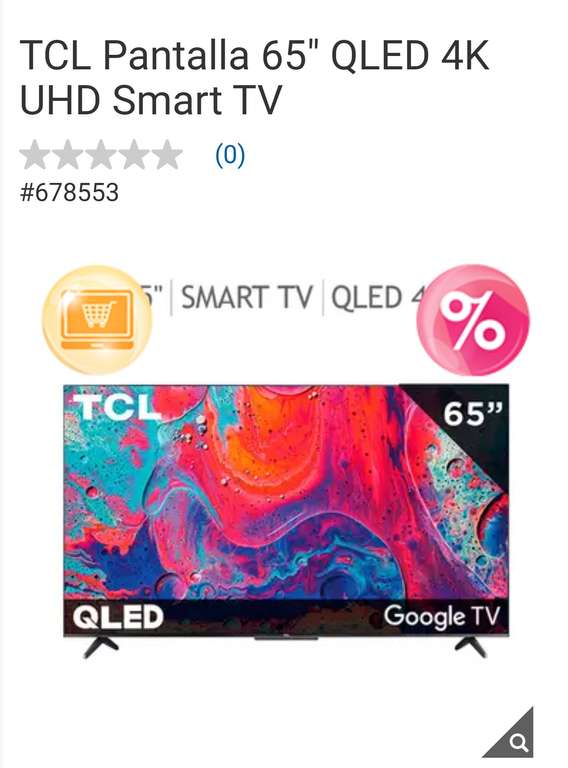 Costco: Pantalla TCL 65" QLED 4K UHD Smart TV