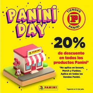 Tiendas Panini 20% de descuento