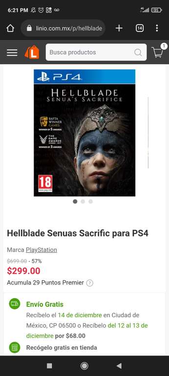 Linio: Hellblade Senuas Sacrific para PS4