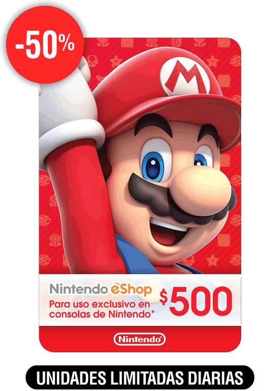 Hot Sale 2023 Claners: Saldo digital Nintendo eShop $500 MXN