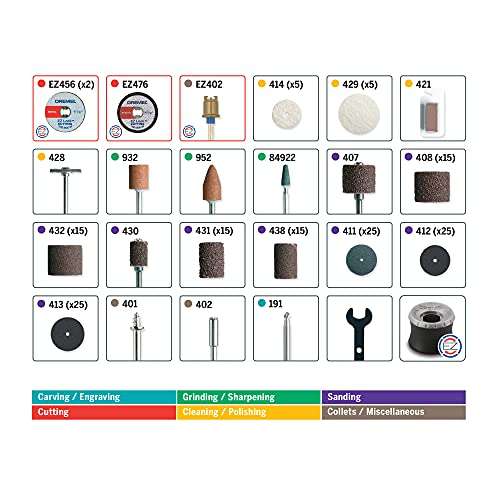 Amazon: Dremel 710-08, Kit de accesorios, 160 piezas, incluye mandril EZ Lock