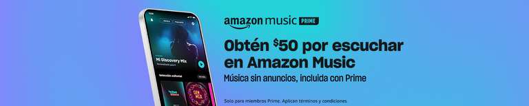 Obtén $50 por escuchar en Amazon Music (usuarios seleccionados)