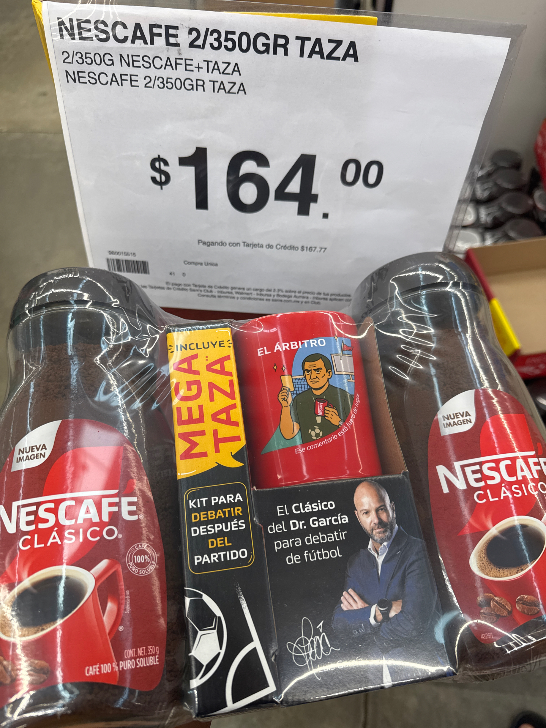 Sam's Club: 2 Nescafe Clasico 350gr + Taza