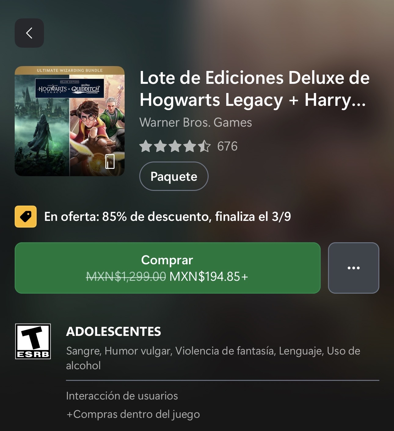 Xbox: 85% OF Hogwarts Legacy + Campeones de Quidditch Xbox Series/One