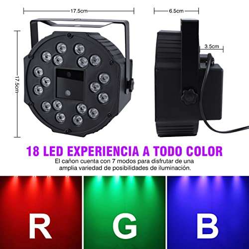 Amazon: RGB Luces Par LED Activadas Por Sonido
