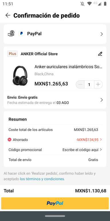 AliExpress: Audífonos Soundcore by Anker Q30 ($1131 con monedas)