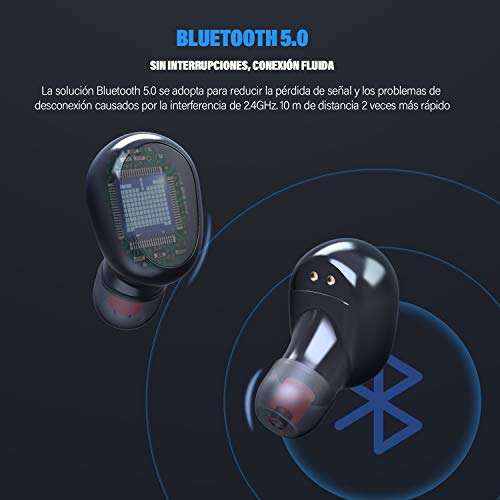 Amazon: Audífonos Inalámbricos de entretenimiento,Impermeable y Reduce el Ruido CVC8.0, mini audífonos deportivos con interfaz con micrófono