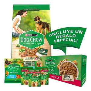 Walmart: Croquetas Dog Chow Cachorro 9Kg + 20 Sobres Alimento humedo + Bolsa Snacks 225gr + Regalo sorpresa