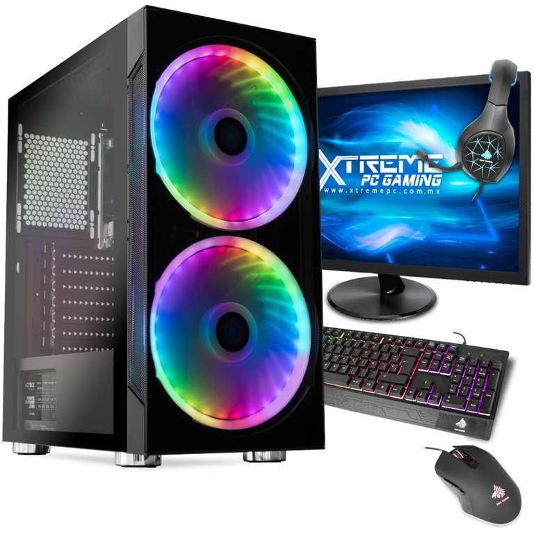 CyberPuerta Computadora Gamer Xtreme, Intel Core i3-10100 3.60GHz, 8GB, 240GB SSD, FreeDOS Monitor de 21.5", Auriculares, Teclado y Mouse
