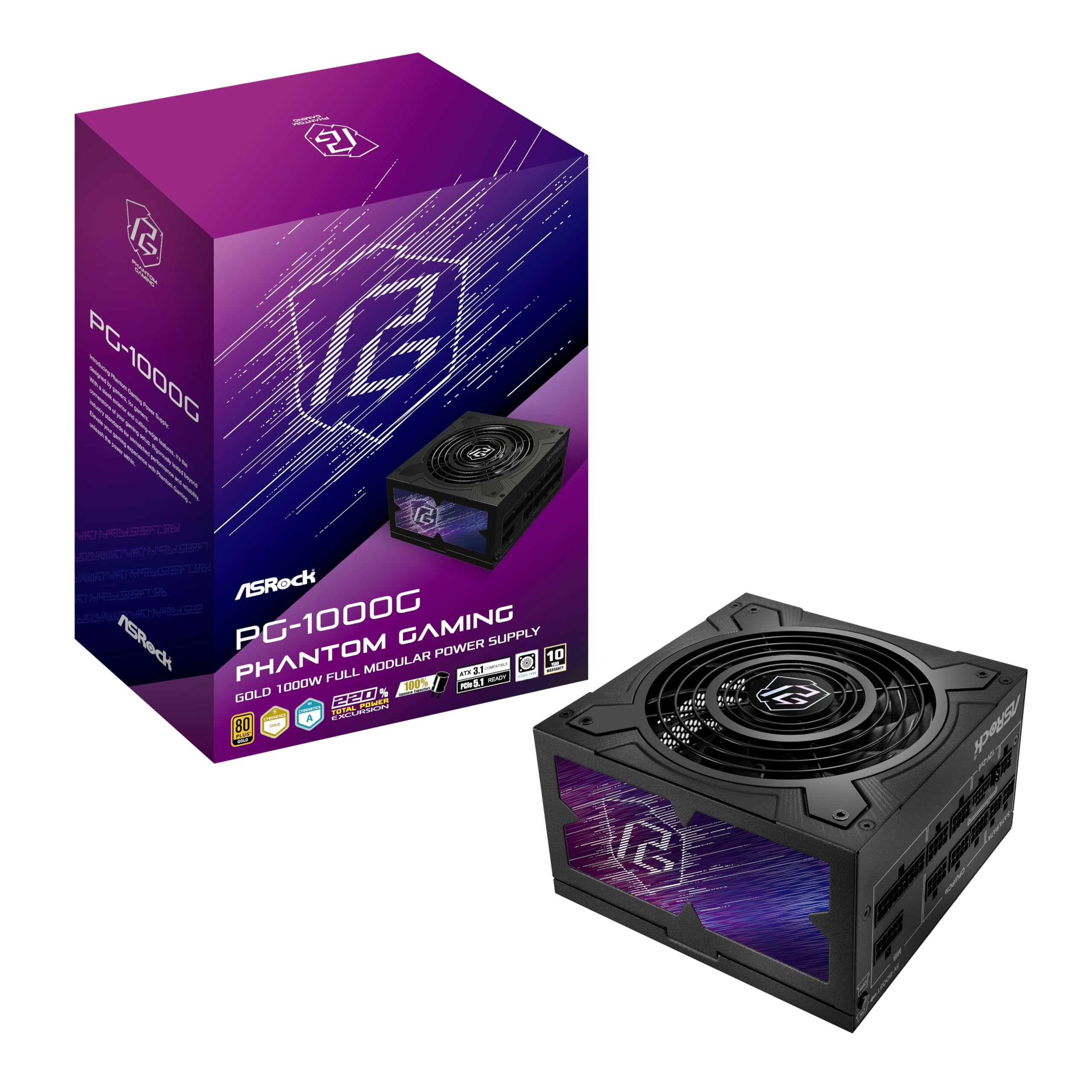 Amazon: ASRock Phantom Gaming PG-1000G 1000W Fuente de Alimentación