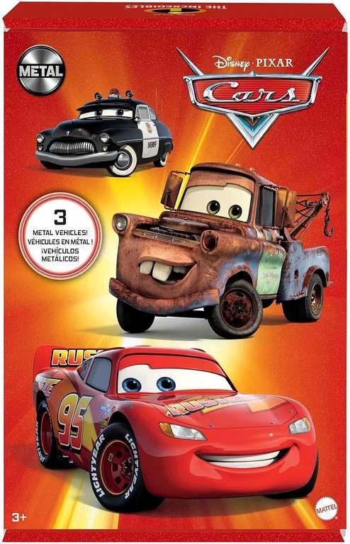 Amazon: Mattel Cars de Disney y Pixar [Vehículos de Juguete: Rayo McQueen, El Sheriff y Mate]