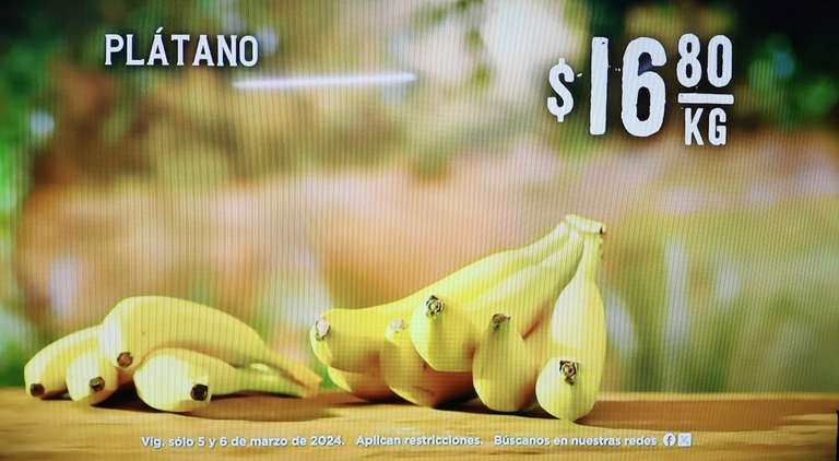 Soriana: Martes y Miércoles del Campo 5 y 6 Marzo: Plátano $16.80 kg • Cebolla Blanca $49.80 kg
