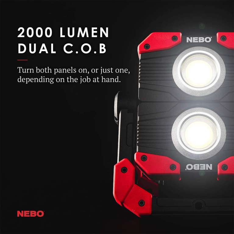 Amazon: NEBO Luz de Trabajo Omni 2K: Linterna de Trabajo portátil de 2000 lúmenes Omni direccional, Cuenta con un Banco de energía USB