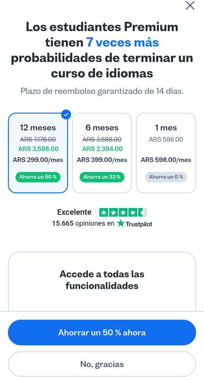BUSUU Premium: ARGENTINA ANUAL $ 75 pesos mexicanos