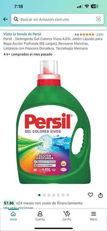 Amazon: Persil - Detergente Gel Colores Vivos 4.65L (Planea y Ahorra)