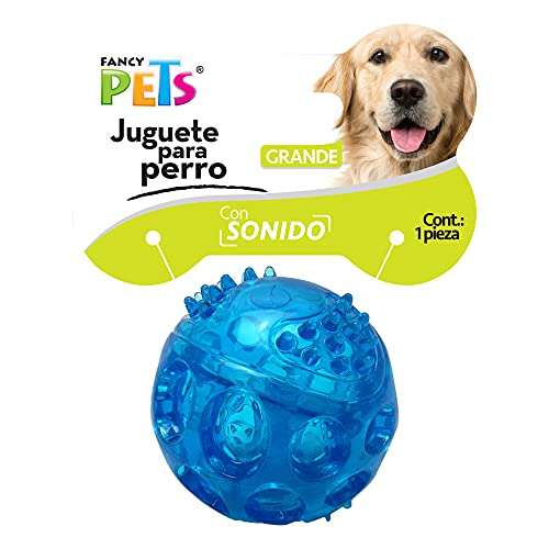 Amazon Fancy Pets Pelota de Juguete Chica con Sonido para Perro Color Azul