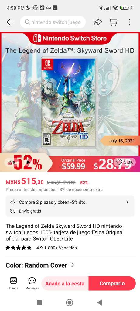 The Legend of Zelda Skyward Sword HD - Nintendo Switch, Juegos Digitales  México