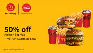 DiDi Food: 50% off MCTRIO BIG MAC + MCTRIO CUARTO DE LIBRA