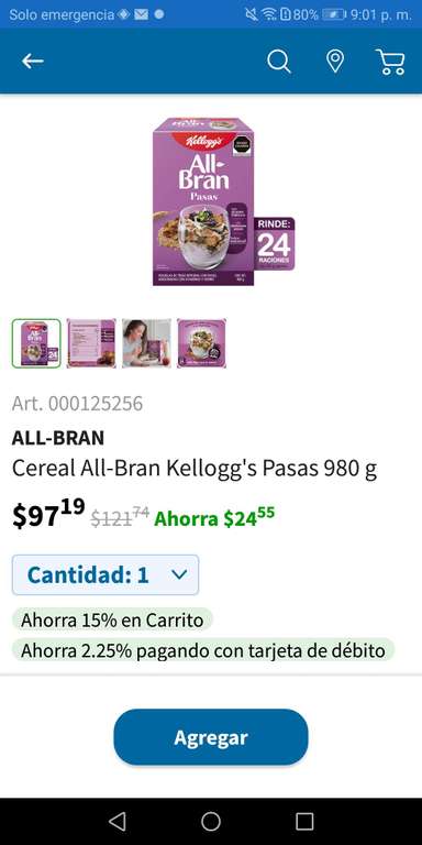 Sam's Club: Cereal All-Bran Kellogg's Pasas 980 gramos
