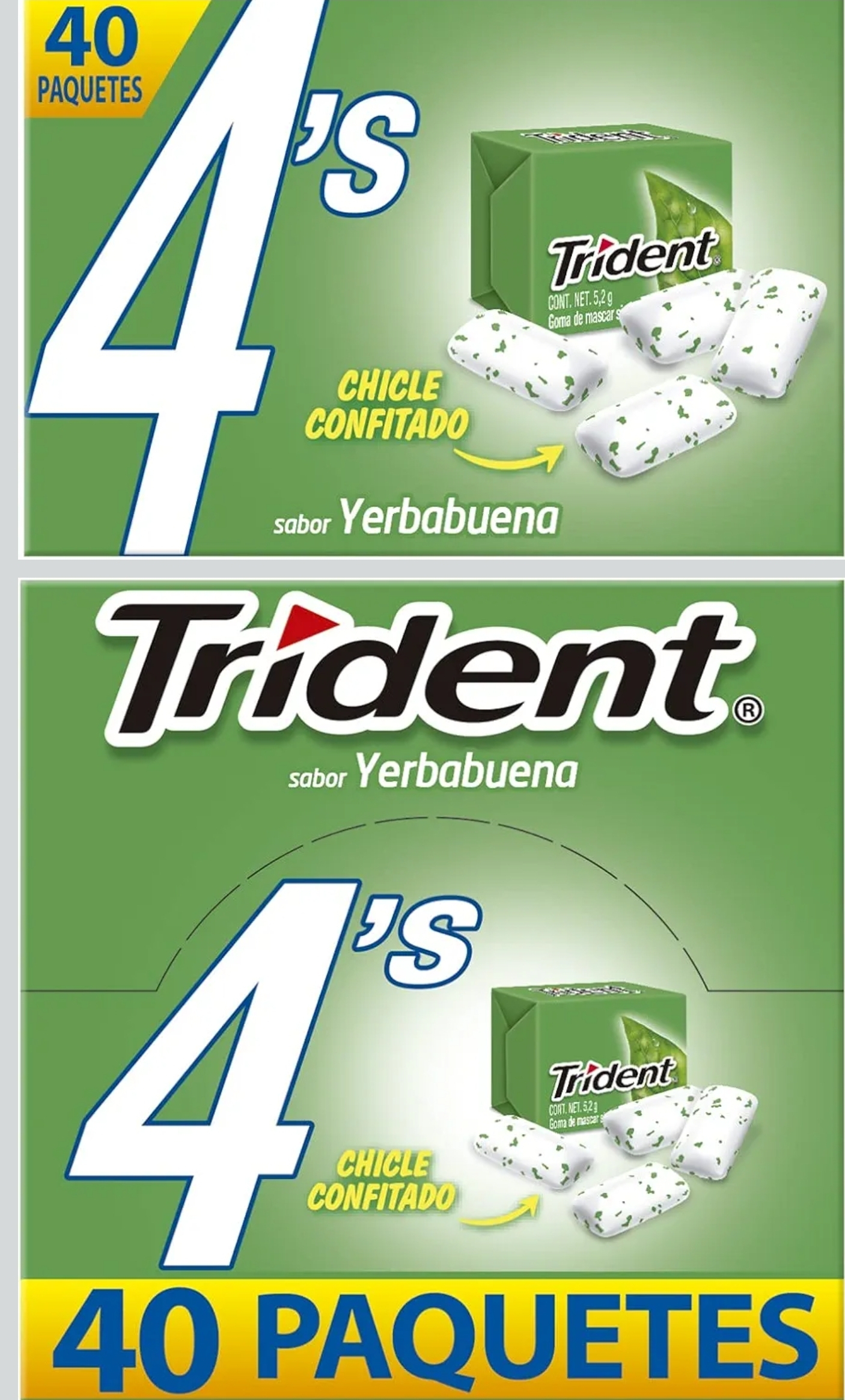 Amazon: $77 con 40 paquetitos ||| Trident, 4'S Yerba |||