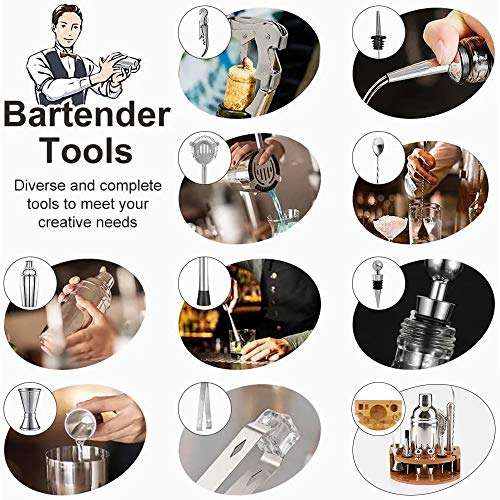 Amazon: Para el Bartender que todos llevamos dentro NANWEI Cocktail Bar Set Kit con Herramientas y Accesorios | 12 Piezas
