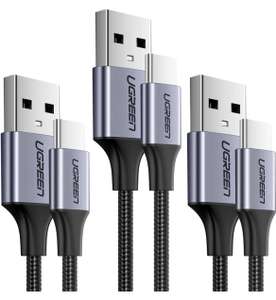 Amazon: UGREEN Cable USB Tipo C 2.0, 3 Unidades Cable Type C Carga Rápida y Nylon Trenzado