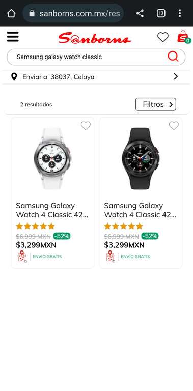 Sanborns: Samsung galaxy watch 4 classic (42mm)