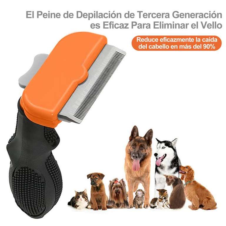 Amazon: Cepillo para Perros, Herramienta de Shedding, Peine de Limpieza Cortador de Nudo Rastrillo Professional