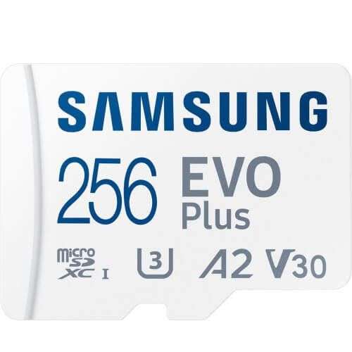 Amazon: MicroSD Samsung Evo Plus 256GB U3, A2, V30 hasta 130MB/s + Adaptador
