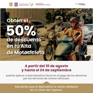 SEMOVI: 50% de descuento Placas de Motocicleta