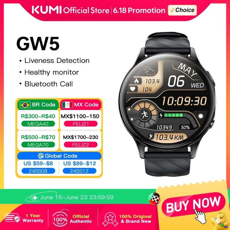 AliExpress: Smartwatch KUMI GW5