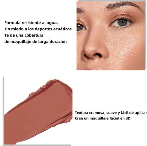 Amazon: Blush Stick Para Mejillas Matte Rubor En Barra Con Resaltador Stick Brightener Bronzer Pen Maquillaje Brillo Crema