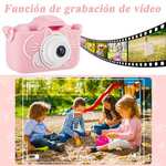 Amazon: Cámara Digital para niños, Pantalla HD 2.0 IPS,con Tarjeta SD de 32 GB