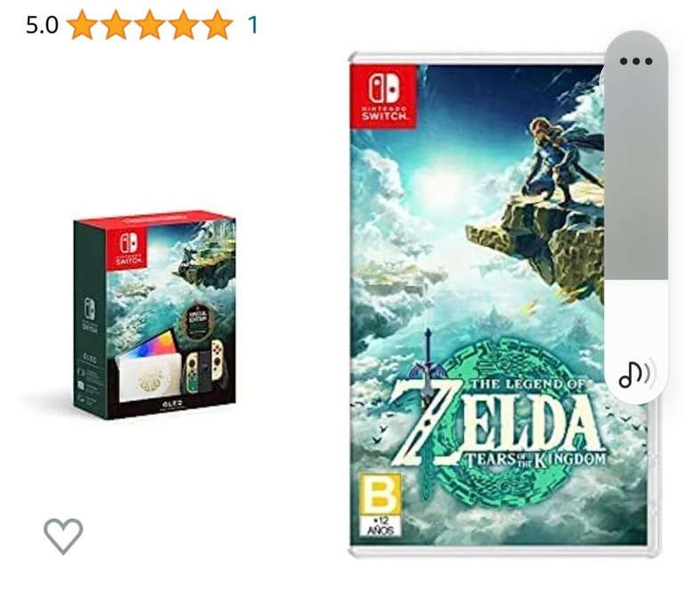 Amazon: Switch Zelda +Juego TOTK || UK Version
