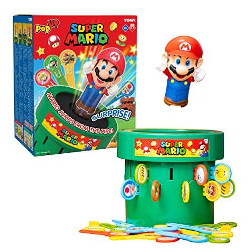  TOMY Pop Up Super Mario - Juego de Mesa para niños en Edad  Preescolar, 2-4 Jugadores, Adecuado para niños y niñas a Partir de 4 años 