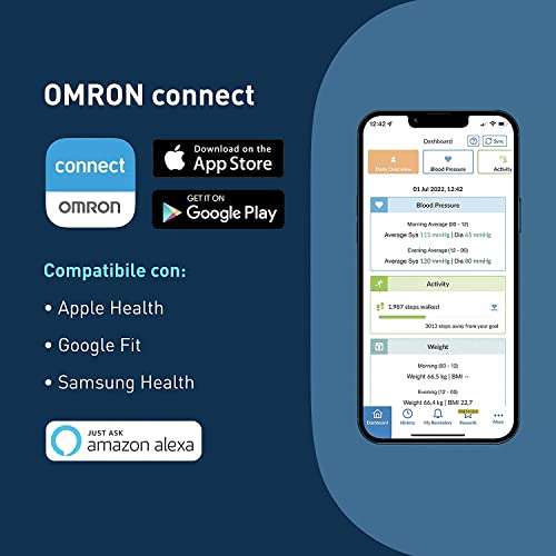 Amazon: OMRON Monitor de Presión Arterial inalámbrico de Brazo con Bluetooth Evolv HEM-7600T. (Envío gratis con Prime)