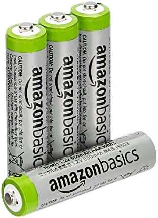 Amazon, AmazonBasics Batería AAA de alta capacidad recargable, 4 unidades