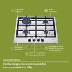 Amazon: AVERA Parrilla de Gas 4 Quemadores, Acero Inoxidable 60cm (Incluye Accesorios para Instalarla), Encendido Electronico