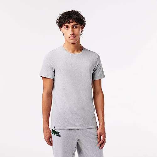 Amazon: Lacoste Essentials - Camisetas cuello redondo para hombre - 100% algodón - 3 piezas - Talla "G" Blanco/Negro/Gris