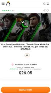 Kinguin: 1 Mes Xbox Game Pass Ultimate región (EE.UU) No Apilable