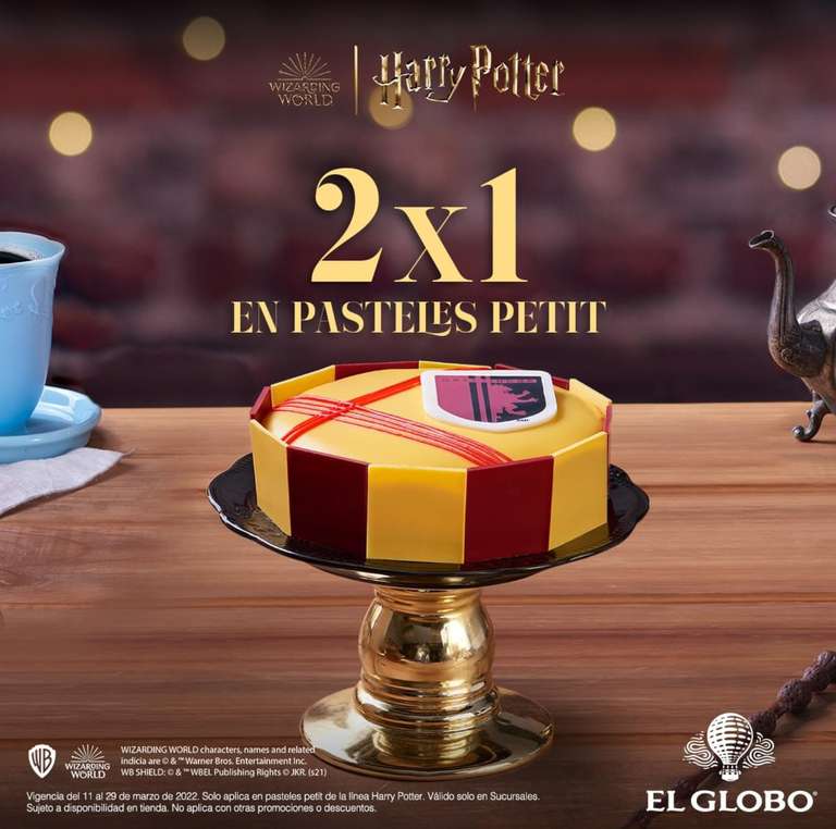 El Globo: 2x1 en pasteles petite de la línea Harry Potter | Válido solo en sucursales