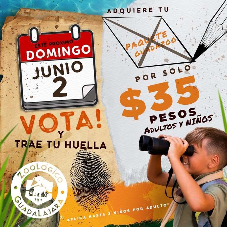 Zoologico Guadalajara - Entrada a $35 el 2 de Junio al votar